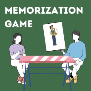 two students sitting at a desk playing a memorization game