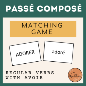Passé Composé Irregular verbs matching game v
